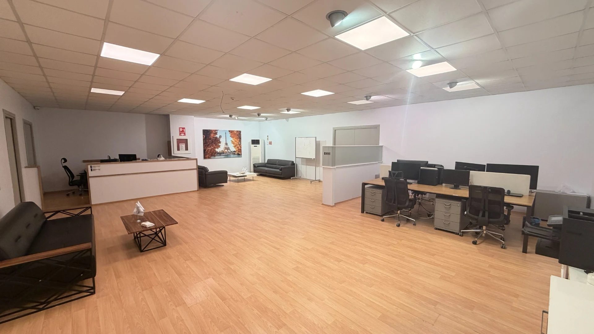 Ampio ufficio con scrivanie e area salotto